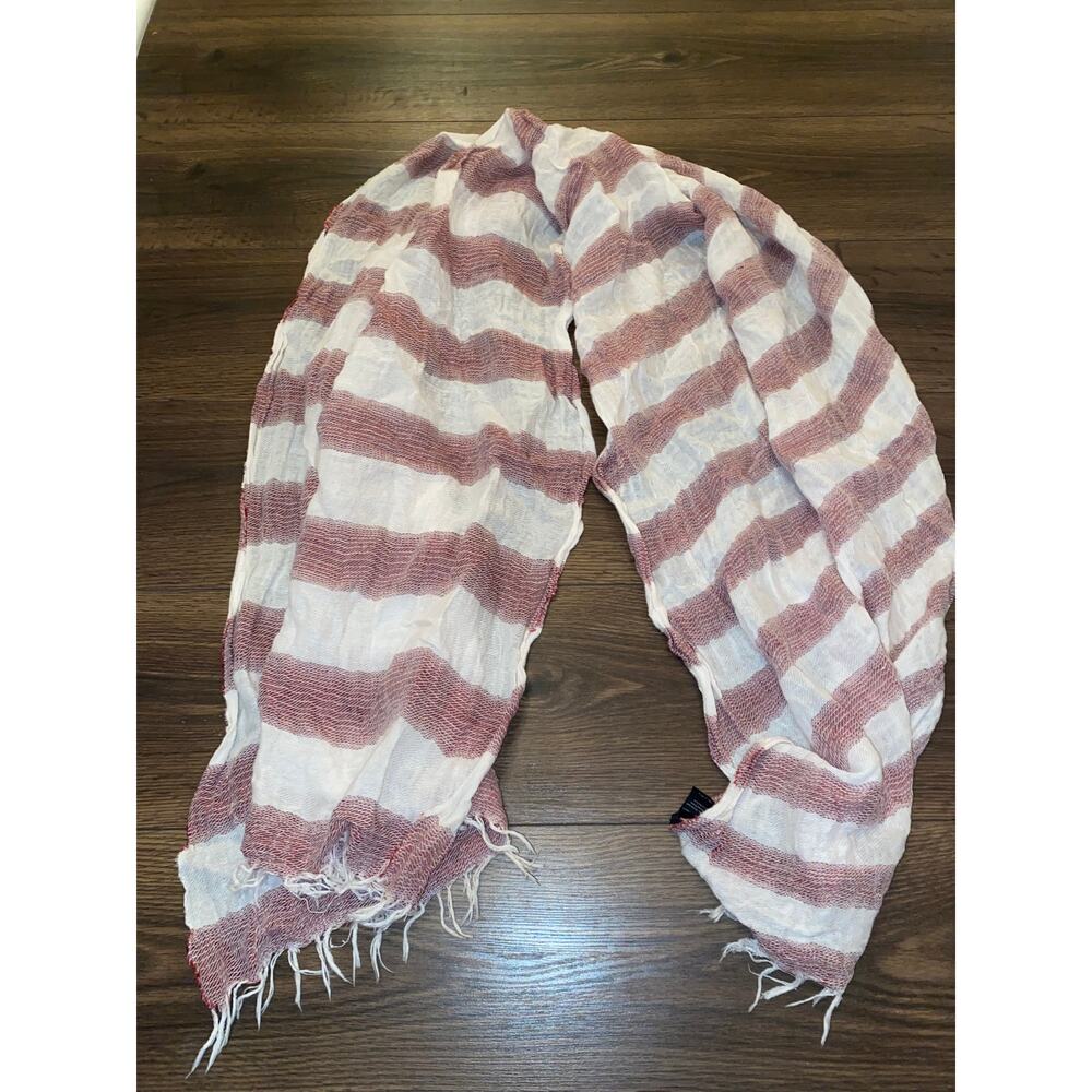 EUC rag & bone Striped Scarf Made in Italy Cotton Linen Fringe cotton linen